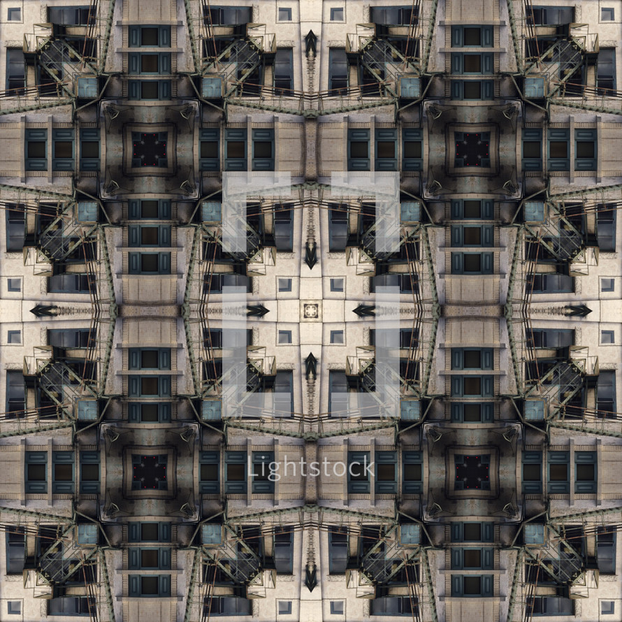building exterior kaleidoscope pattern seamless tile