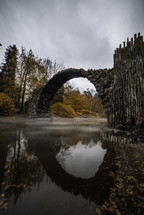 round stone arched bridge over a river 