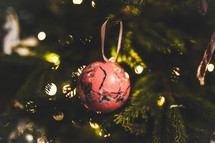 ball ornament in a Christmas tree 