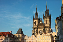 cathedral and row houses in Prague