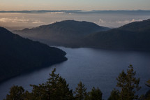 view of Lake Crescent and Mount Storm 