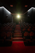 Cinema Theatre Seats with Bright Light