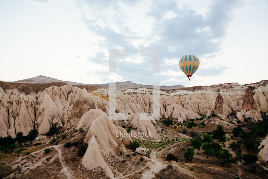 hot air balloons over Cappadocia 