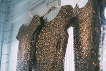 gold and brown sequin gowns 