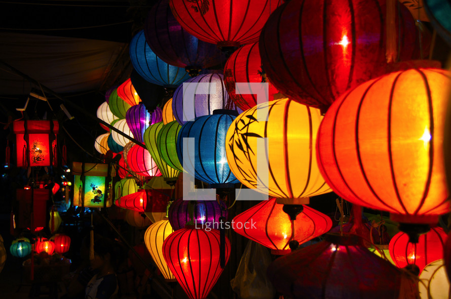 Chinese lanterns. Vietnamese lantern festival.