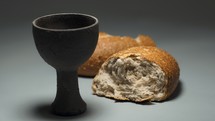 wine chalice and bread 