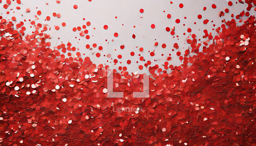 Red Confetti on White Background