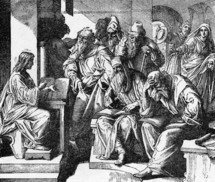 Jesus teaching in the temple, Luke, 2: 46-47