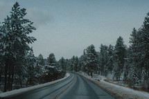 plowed winter road 