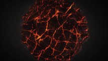 Lava Orb In Abstract 3D On Dark Background. Seamless Loop Animation	
