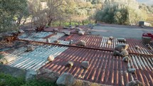 Asbestos Sheet Metal Roof Of An House