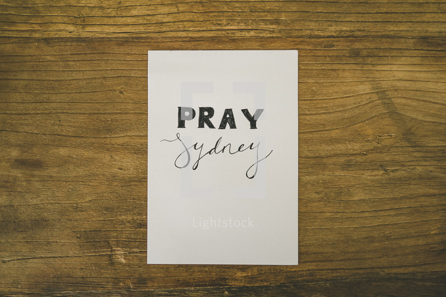 words on paper - PRAY Sydney 