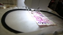 Sewing machine at work 