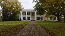 Footage of Entrance to Antebellum Cotesworth Mansion in Mississippi. Old antebellum home located in Carroll County, Mississippi