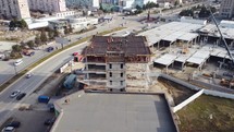 Building construction aerial