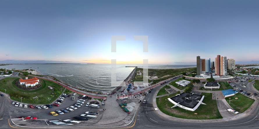 360 aerial photo taken with drone of Espigão da Ponta d'Areia in São Luís, Maranhão, Brazil