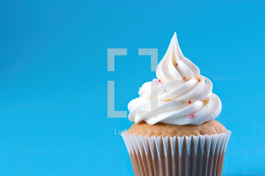 Cupcake with Blue Background