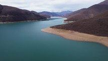 Water reservoir landscape aerial