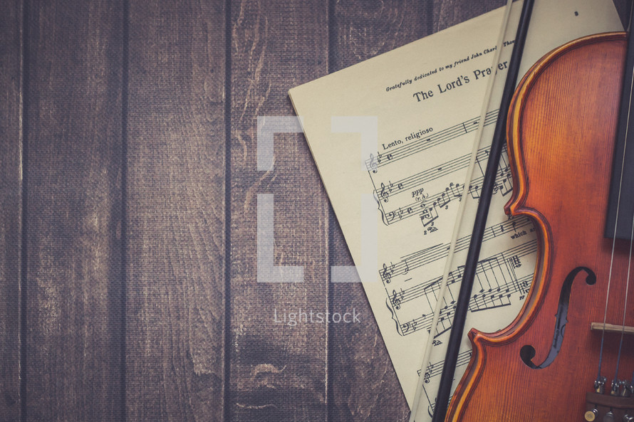 The Lord's Prayer sheet music and violin 