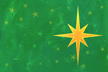 Christmas star on green 