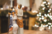 figurines of Mary, Joseph, and baby Jesus 