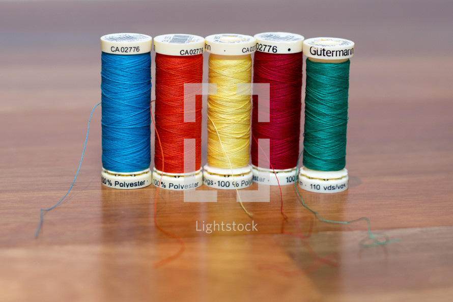 Row of Colored Thread