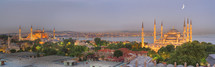 Panoramic image of Istanbul skyline at dusk. istanbul. turkey.- editorial use only