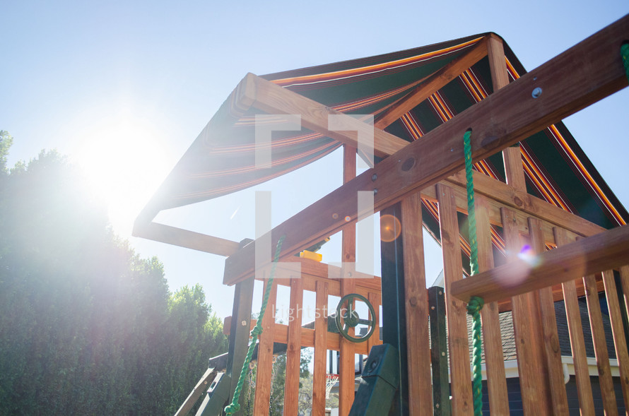a wooden playground 