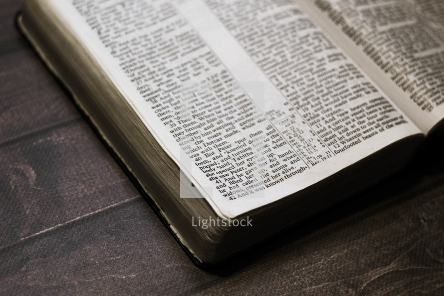 Bible on Wooden Background