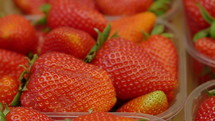 Strawberries at a farmer's market.