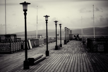 lamps on a pier 