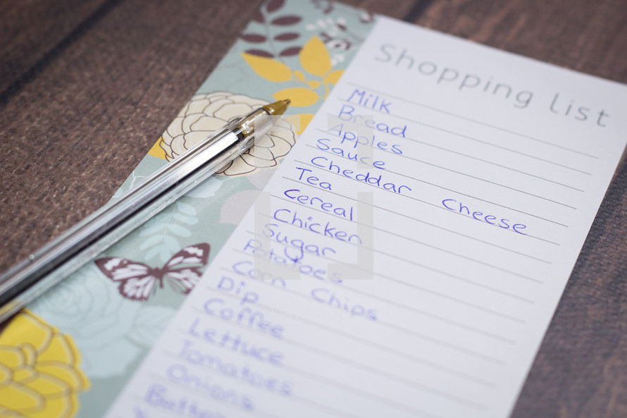 Shopping List with Pen