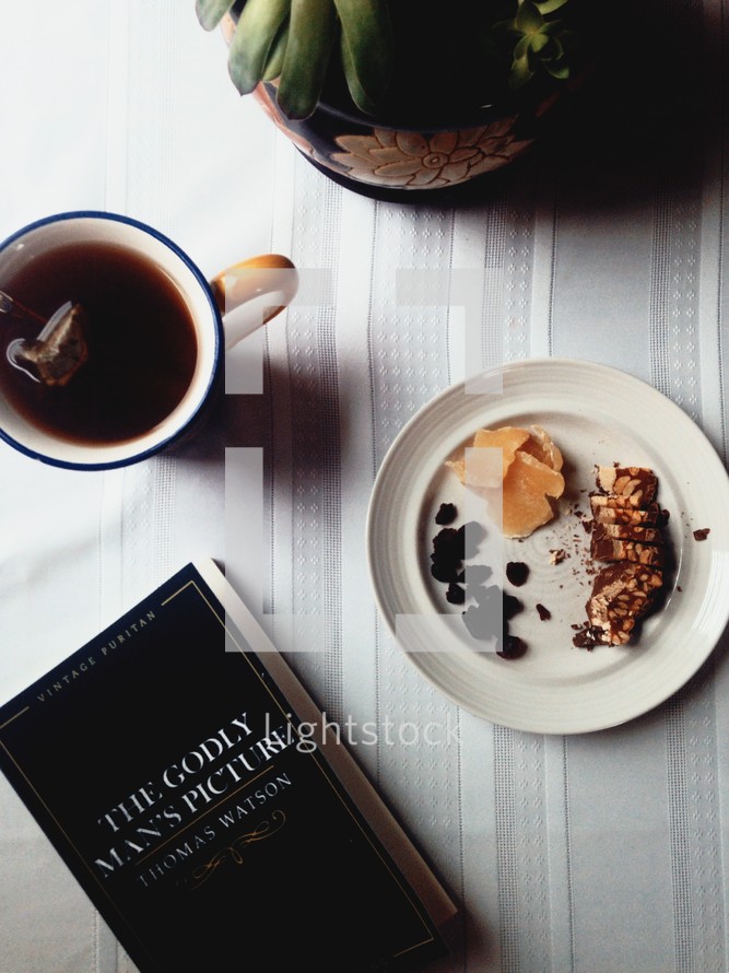 The Godly man's picture book, and tea and snack 