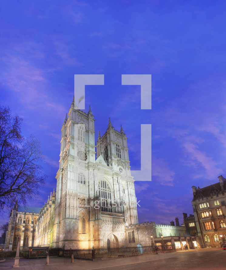 Westminster Abbey at Dusk. 
London.
England.- for editorial use only 