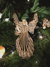 angel ornament on a Christmas  tree 