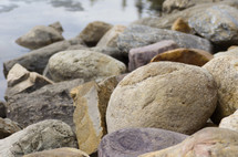 Rocks on beach Banff-Lake Louise