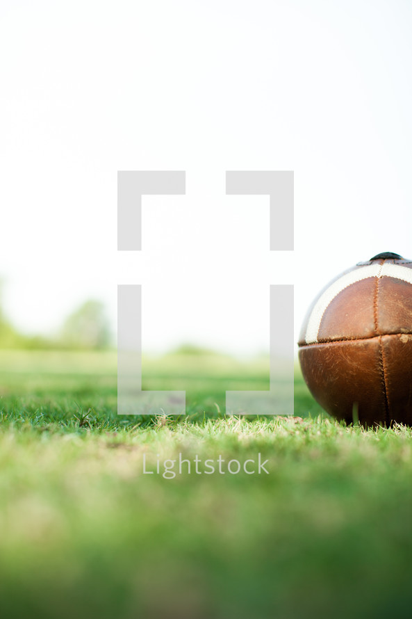 football in grass 