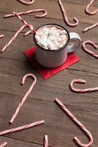 candy canes and hot cocoa 