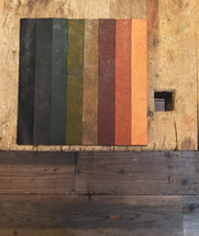rainbow colored cork board 