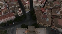 Serranos Towers and Valencia panorama, aerial view