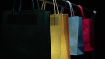 Shopping bags with blinking light background 
