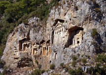 Lycian Rock Tombs in the side of a cliff 