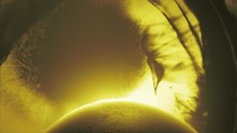 Planet Orbit Eclipse In Nebula - animation	