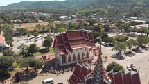 Wat Chalong, Buddhist temple in Phuket's Chalong Bay. Aerial view