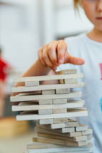 children playing Jenga 