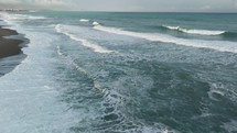 Stormy Ocean Waves Aerial View In Winter Ocean