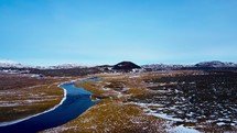Iceland Scenic Landscape With Big River Passing