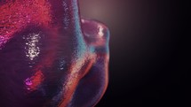 Abstract 3D Shape, Slime Sphere Morphing, Left of Frame, Wet Textured, Blob, Cinematic Lighting, Seamless Loop, Slow Motion
