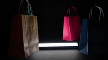 Shopping Bags composition with blinking lights 