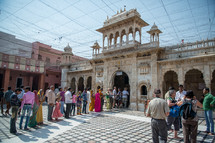 tourists visiting buildings in Bikaner, India 